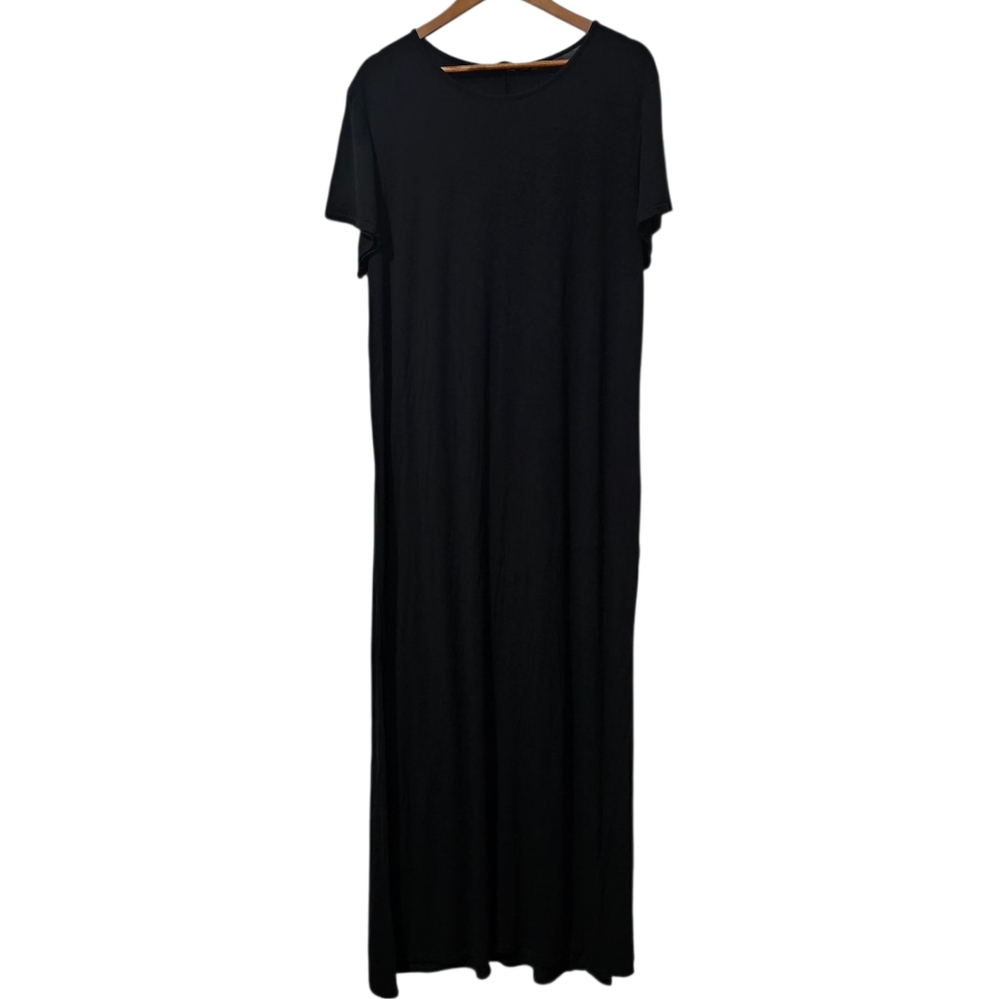 Missguided Plus Black Maxi Dress – Oversized Stretch Fit, Size 16